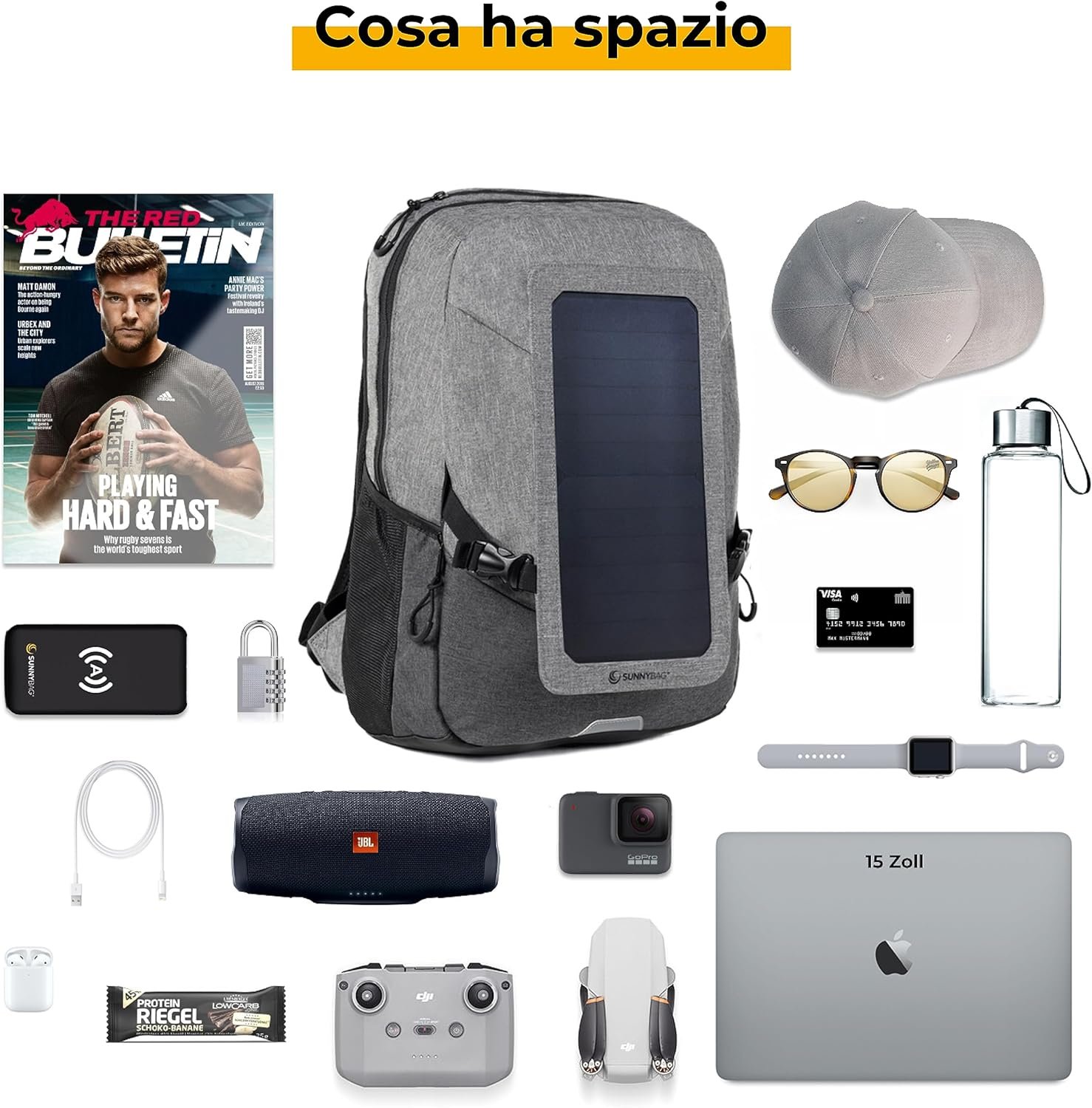 Zaino pannello solare 6 Watt