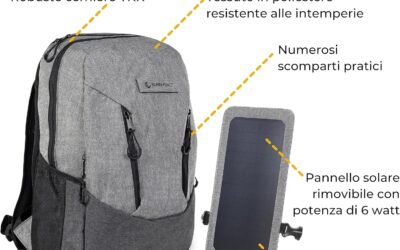 Home 1 Zaino solare con pannello solare integrato da 6 Watt